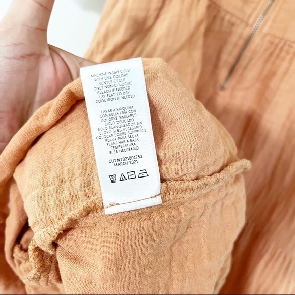 Louna Rust Tiered Puff Sleeve Smocked Mini Dress Size Small - Picture 4 of 12